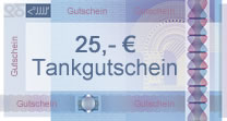 Jetzt Antrag stellen und einen Tankgutschein über 25 Euro sichern!